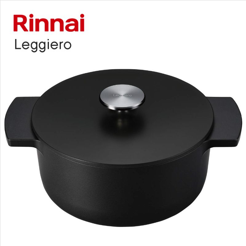 新品 リンナイ無水調理鍋Leggieropレジェロ ブラックRBO-MN18A Leggiero(レジェロ) Black 18cm RBO-MN18A(MB) | Rinnai Style