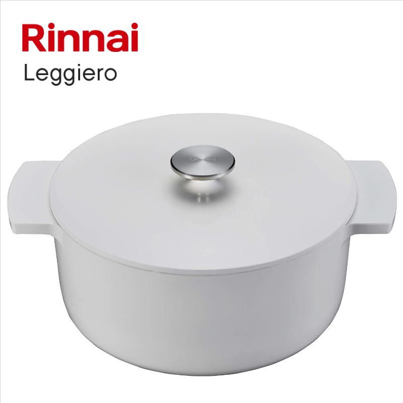 リンナイ（Rinnai）【RBO-MN22WH】　無水調理鍋　ホワイト 　■Leggiero（レジェロ）直径22cm 　■容量3.4L　レシピブック付き 　■送料無料（北海道・沖縄県・離島は送料が掛かります）