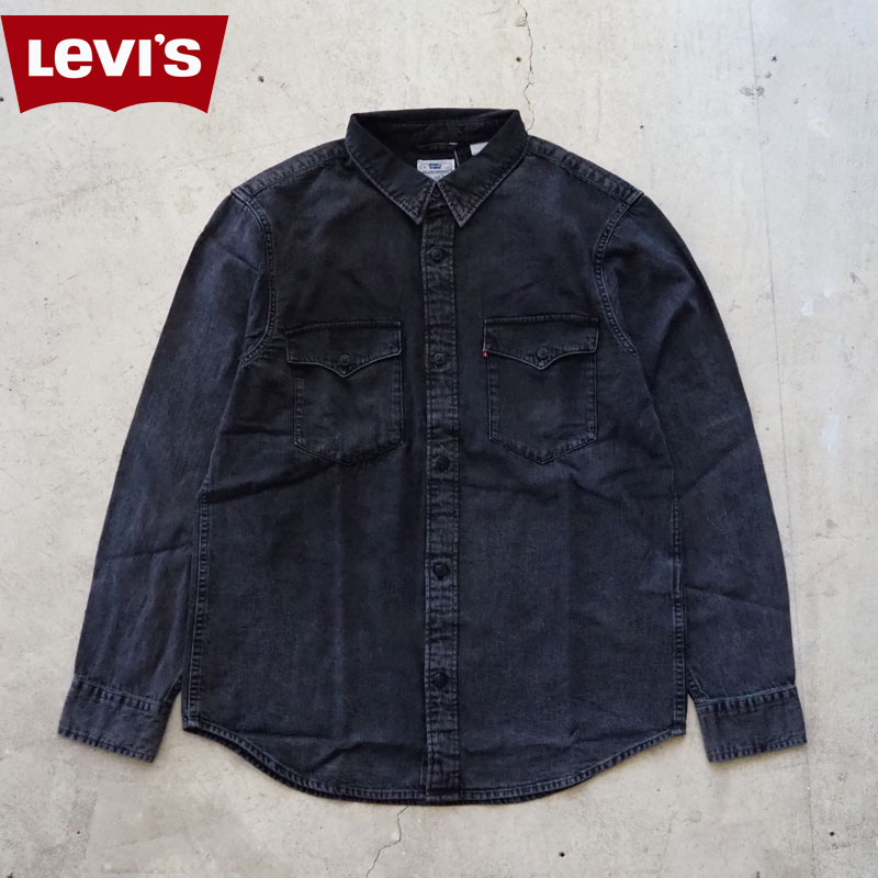 Levi's　Lサイズ　ブラックデニムシャツ　ビックシルエット Levi's リーバイス シルバータブ オーバーサイズ デニム シャツ