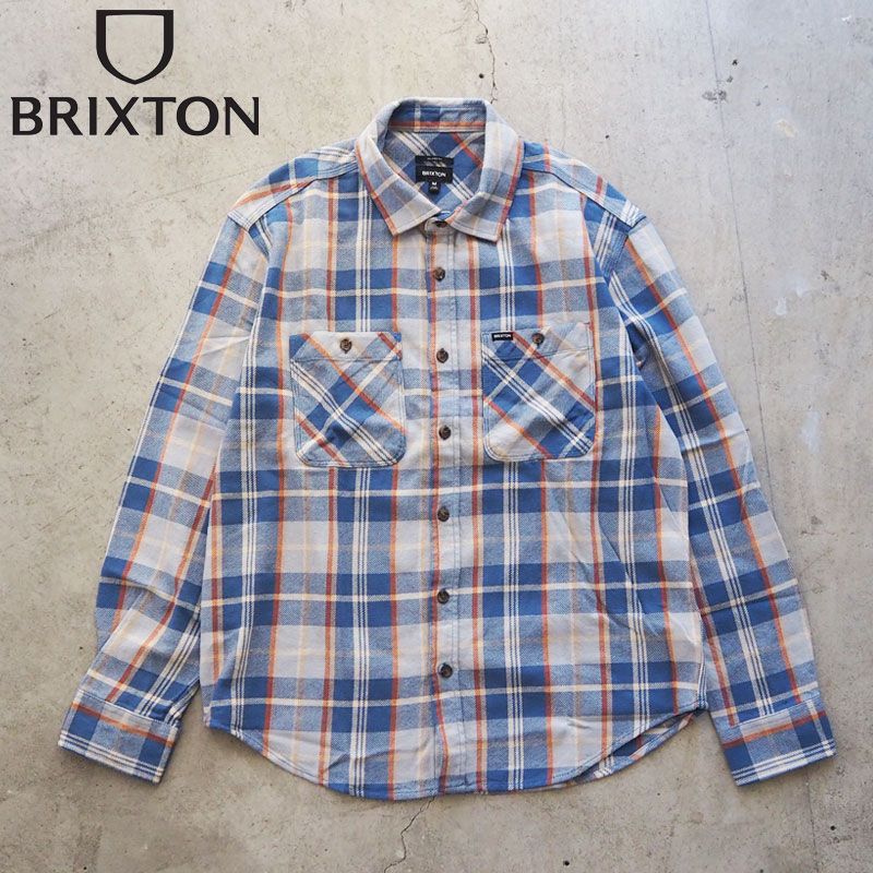 BRIXTON ブリクストン ネルシャツ メンズ VINTAGE WASH FLANNEL 01473 長袖 シャツ チェック 長袖シャツ チェックシャツ チェック柄 ネル ブルー ブラック 11,748円