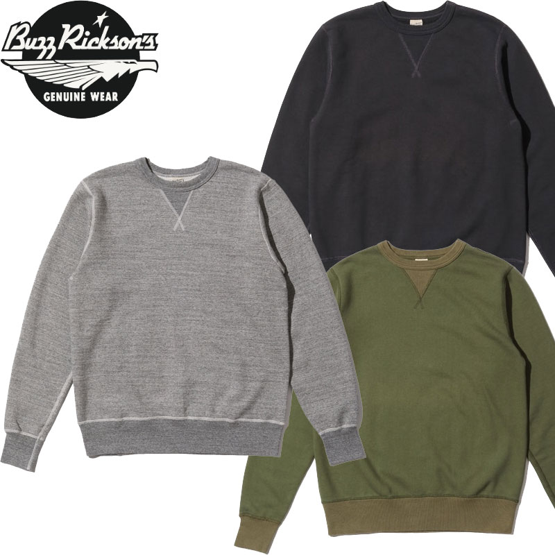 BUZZ RICKSON\u0027S バズリクソンズ 調教師 汗水 SET-IN CREW NECK SWEAT SHIRT BR65622 メンズ 裏起毛 無地 労働者の一団のど首 ティーシャツ トレイナー アメカジ 汗水 ミリタリー 米軍 日本製
