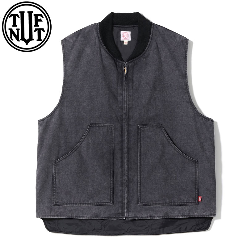 STONE  コットンベスト 黒色Mサイズ ブラック 撥水ベスト スナップボタン付きポケット G100017 MATT