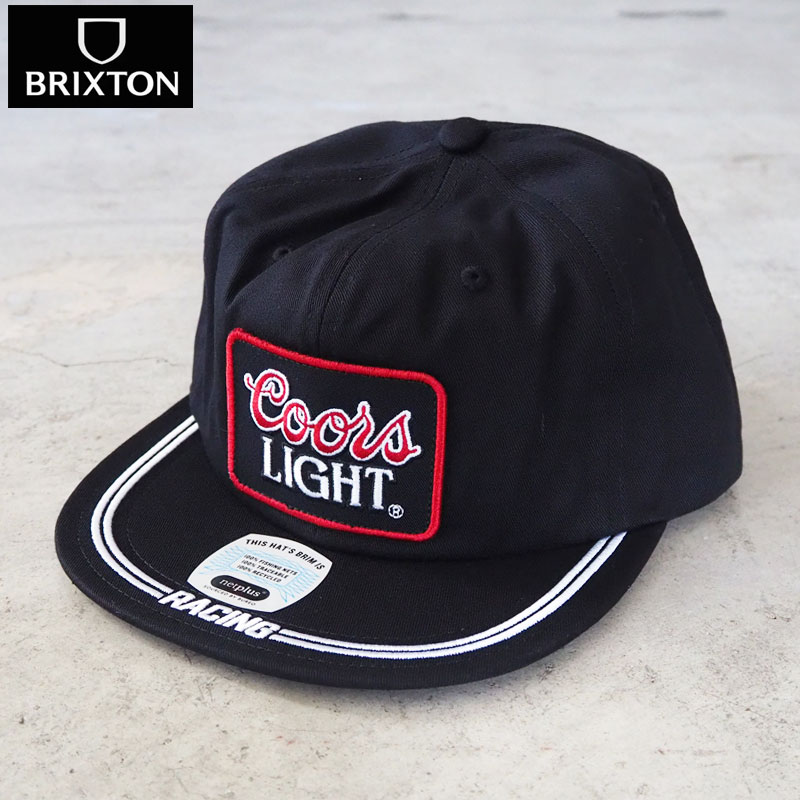 BRIXTON ブリクストン キャップ コラボ COORS LIGHT GEAR HP SNPK 11987-BLACK メンズ レディース 帽子 ぼうし cap スナップバック サイズ調節可能 ストリート バイカー ワーク アメカジ 黒