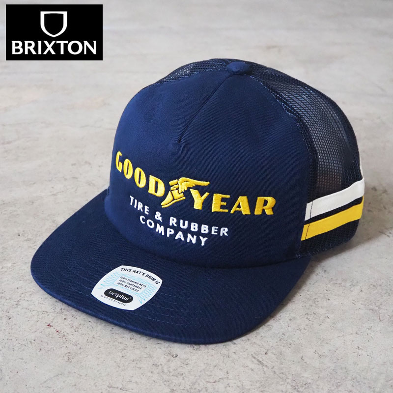 BRIXTON ブリクストン GOODYEAR グッドイヤー キャップ コラボ SERVICE MP TRUCKER 12083 帽子 メンズ レディース メッシュキャップ cap ぼうし トラッカー ストリート アメカジ ロゴ ネイビー ロゴ