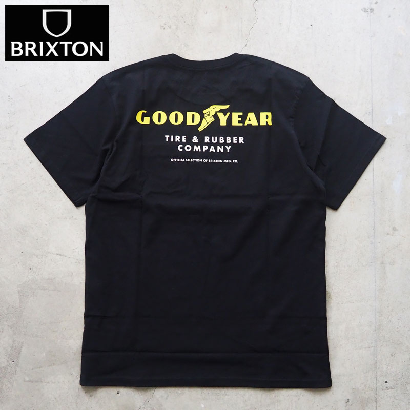 BRIXTON ブリクストン GOODYEAR グッドイヤー Tシャツ 半袖 SERVICE POCKET TEE S/S 17516 メンズ コラボ 半袖Tシャツ ポケット プリント ポケT 黒 ストリート バイカー サーフ アメカジ 7,524円