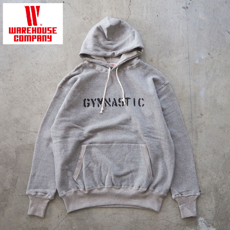 WAREHOUSE & CO. ウエアハウス パーカー メンズ 450 GYMNASTIC 2本針フード スウェット プルオーバー 450-gymnastic 日本製 アメカジ ウェアハウス 裏起毛 ヴィンテージ ブラック 黒 グレー