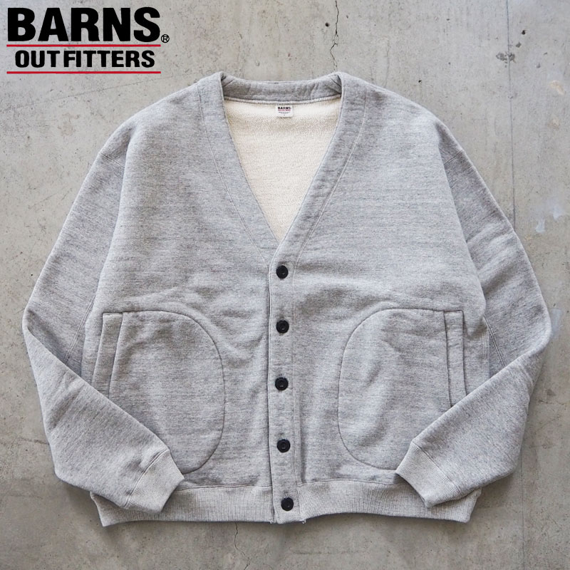 BARNS ジョージバーンズ 吊り編み 流汗 ジレー BR-26134 メンズ 長袖 鉄道車両デ 裏毛 肉厚 長袖 鉄道車両デ アメカジ 綿織物 分かりやすい 無地 アウトフィッターズ outfitters 薄墨色
