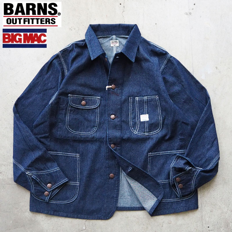 BARNS バーンズ BIGMAC ビッグマック コラボ デニム カバーオール BR-26162 メンズ デニムジャケット ジャケット denim インディゴ アウトフィッターズ outfitters アメカジ ワーク デニムコート