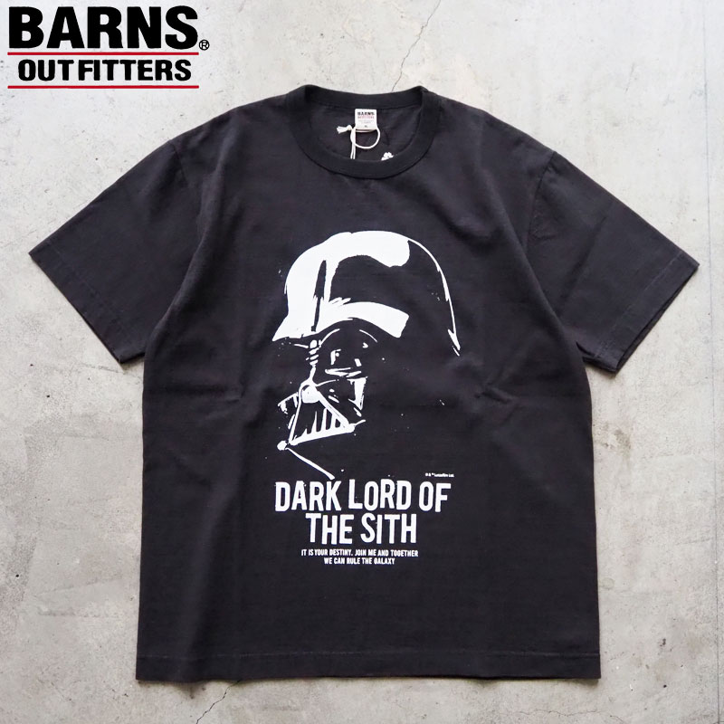 BARNS OUTFITTERS バーンズ Tシャツ 半袖 メンズ 吊り編み スターウォーズ ダースベイダー Darth Vader BR-26181 半袖Tシャツ プリント 日本製 丸胴 アウトフィッターズ アメカジ クルーネック プリントTシャツ 黒 10,842円