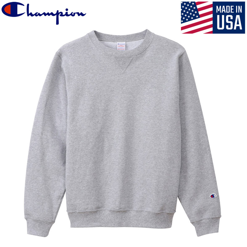 champion はやりっ児 調教師 USA 労働者の一団のど首 トレーナー 亜米利加製 C5-P001 メンズ レディース 汗水 9薬局衡オンス テリーフリース 無地 分かりやすい 薄墨色 黒いこと