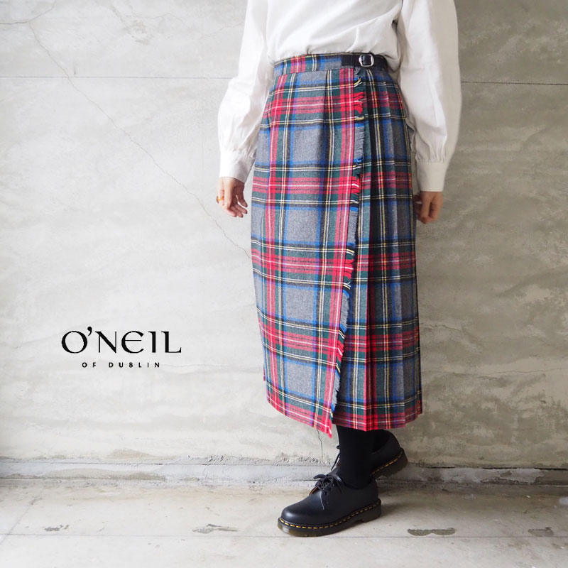 店内全品ﾎﾟｲﾝﾄ2倍!! O'NEIL OF DUBLIN ウール プリーツ ロング 巻き