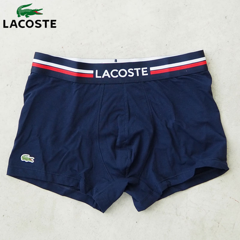 楽天市場 Lacoste ラコステ ボクサーパンツ 1p Trunk Boxer 5h1758l Awz メンズ アンダーウェア 下着 パンツ 男性 紳士 トリコロール ワンポイント ギフト プレゼント 大人 ボクサー ボーダー ネイビー Headfootmixism