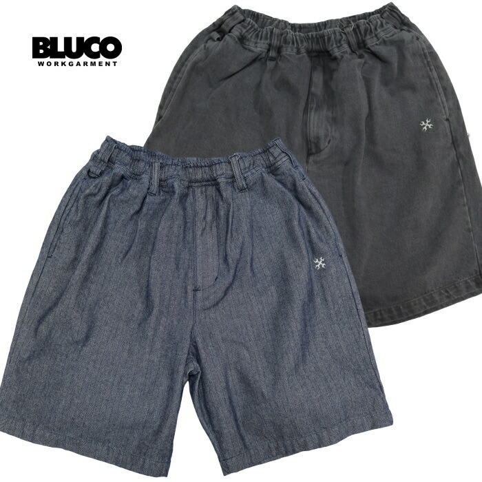 BLUCO ブルコ 12ozデニムイージーワークショーツ ショートパンツ BLUCO WORK GARMENT 153-45-004 ブラック ヘリンボーン メンズ