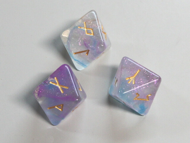 ルーンダイス３点セット4 ベルベットポーチ付き 訳あり