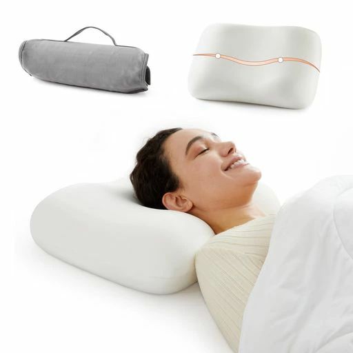 低反発旅行枕コンパクト出張睡眠用80D高密度メモリーフォームトラベルピロー首・肩フィット取り外し可能な冷感カバー携帯枕(まくら)専用ポーチ付き飛行機、夜行バス、新幹線、&hellip;｜Shibuya Sky 7,877円