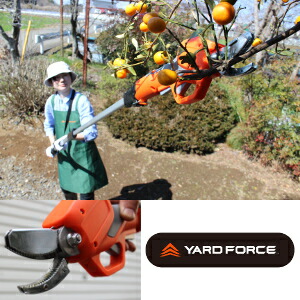 【しろがね色以上の顔触れ様押さえるクーポン券別れ別れ中】YARD FORCE 12Vコードレス高枝電動ハサミ
