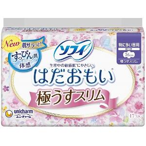 ２４個セット ソフィ はだおもい 極うすスリム 特に多い昼用 260羽つき 17コ入｜へるすぴあ店