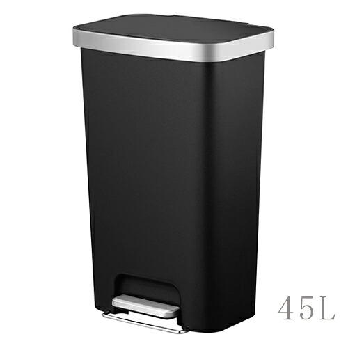 イーケーオージャパン ハナ プラスチックステップビン 45L ブラック EK6266-45L-BL - EKO JAPAN|ヘルシーグッド 店