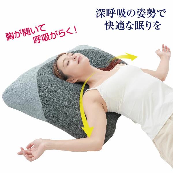 [ 超熟プレミアム深層呼吸まくら ] 寝具 クッション 横寝 首 肩 快眠グッズ 快眠枕 肩こり解消グッズ 首こり解消 ピロー 洗える枕 整体枕 お誕生日 プレゼント ギフト ビッグサイズ 睡眠 フィット マイクロビーズ 睡眠姿勢 首 気道 呼吸 睡眠健康指導士監修