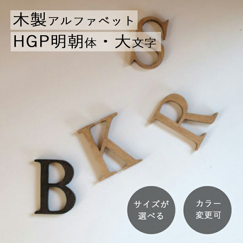 楽天市場】アルファベット 木製 オブジェ HGP明朝体 小文字
