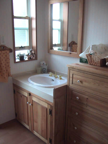 洗面台 オーダー タイルトップ 木製 パイン材　washstand07北欧雑貨北欧家具 新築祝い 新生活 引っ越し祝い｜家具・木製品　はーとぼっくす工房 107,250円