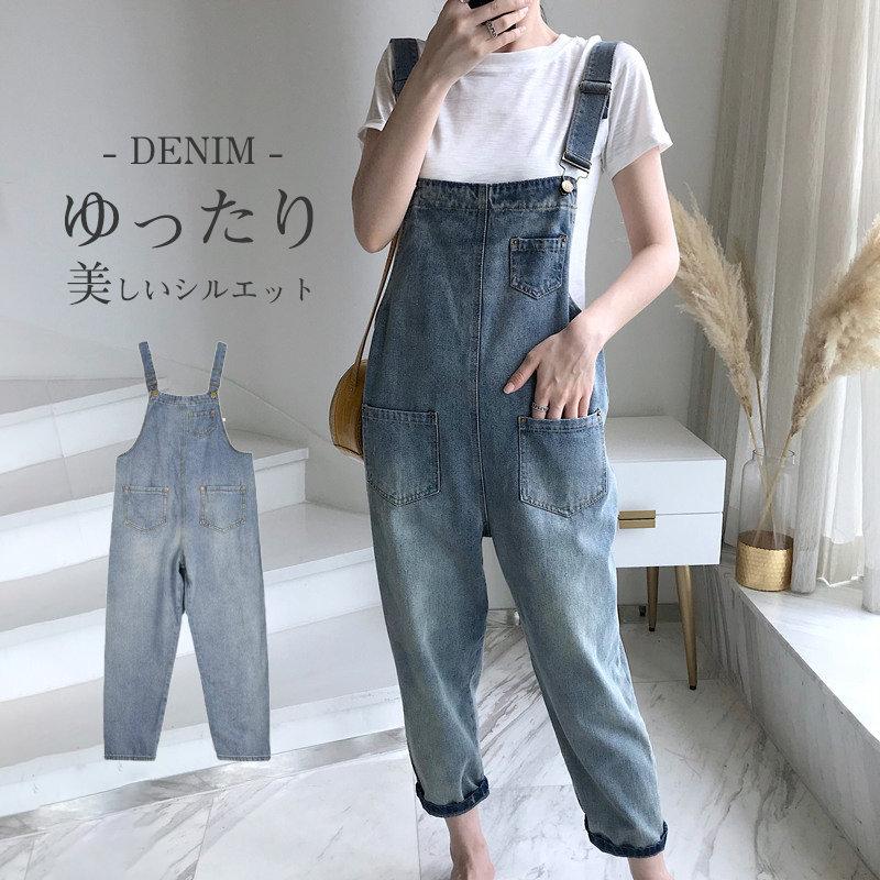 楽天市場】デニムサロペットパンツ レディース 春夏秋冬