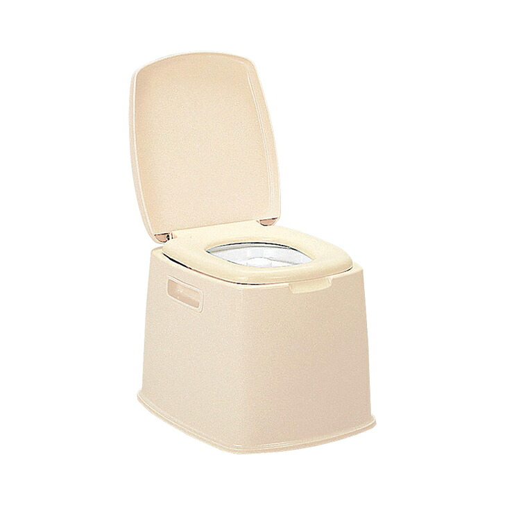 介護用品 福祉用具 排泄 ポータブルトイレ コンパクトタイプ SGマーク ポータブルトイレ S型 07442 / ベージュ｜介護用品専門店ハートケア