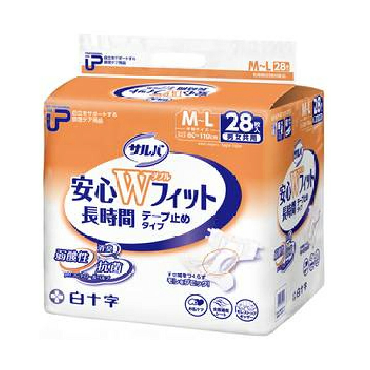尿とりパッド 白十字 PU サルバ安心Wフィット M~L / 35596 28枚 大人用 介護用 おむつ オムツ 紙おむつ 紙オムツ【返品不可】