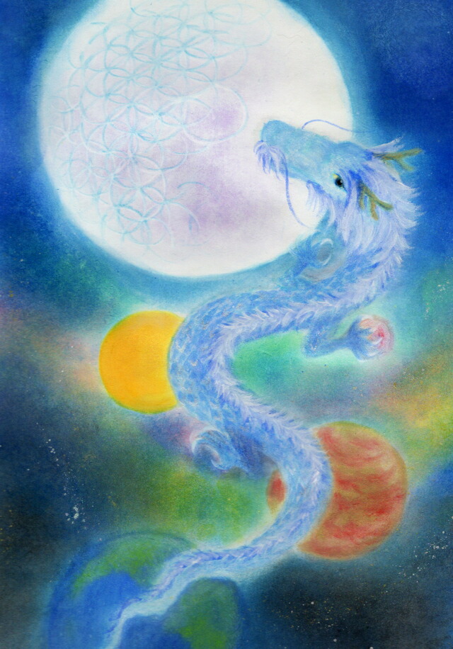 西なつめ しあわせ夢絵 宇宙龍 開運アート 開運 夢絵 日本画 絵画 開運インテリア 夢 絵 守護 幸運 福運 お守り スピリチュアルグッズ 事務所開き お祝い事 幸運グッズ 開運グッズ スピリチュアル 敬老の日 母の日 父の日 誕生日 バースデー プレゼント ギフト 贈り物 お祝い