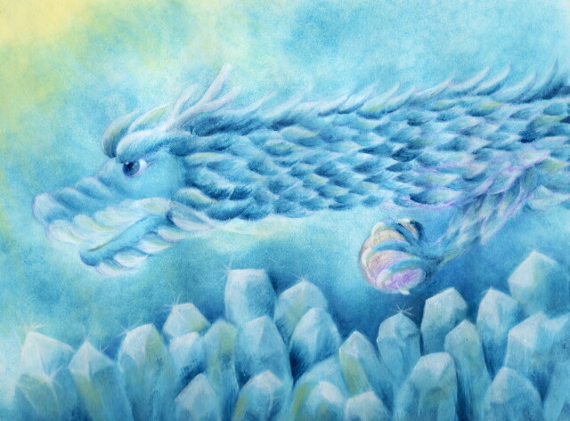 西なつめ しあわせ夢絵 浄 水晶の龍 開運アート 開運 夢絵 日本画 絵画 開運インテリア 夢 絵 守護 幸運 福運 お守り スピリチュアルグッズ 事務所開き お祝い事 幸運グッズ 開運グッズ スピリチュアル 母の日 父の日 誕生日 バースデー プレゼント ギフト 贈り物 おすすめ