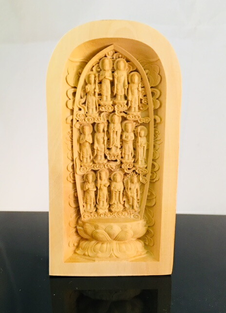 楽天市場】仏像 黄楊 つげ 枕本尊『 十三仏 仏龕 ぶつがん 』金襴袋