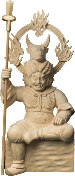 【代引き不可】檜彫り 牛頭天王 ゴズテンノウ 947-2 仏像 檜一杢彫り 木彫 彫刻 幸運 福運 開運 檜 一杢彫り 幸運グッズ 開運グッズ 疫病退散 病気平穏 家内安全 家運隆盛|ハートドロップ
