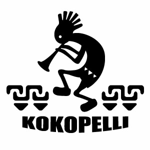KOKOPELLI（ココペリ） KCM 086 カッティングステッカー 大判Lサイズ 2枚組 幅約25.5cm×高約22.5cm ハンドメイド ココペリステッカー