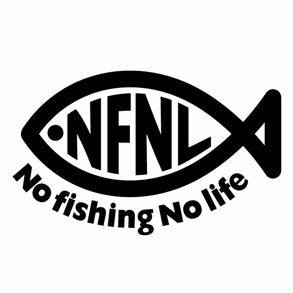 NFNL（ノーフィッシングノーライフ） カッティングステッカー 大判Lサイズ 2枚組 幅約28cm×高約17cm No fishing No life ハンドメイド 釣り ステッカー