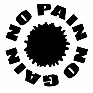NO PAIN NO GAIN 03（ノーペインノーゲイン） カッティングステッカー 大判Lサイズ 2枚組 幅約26cm×高約26cm ハンドメイド デカール