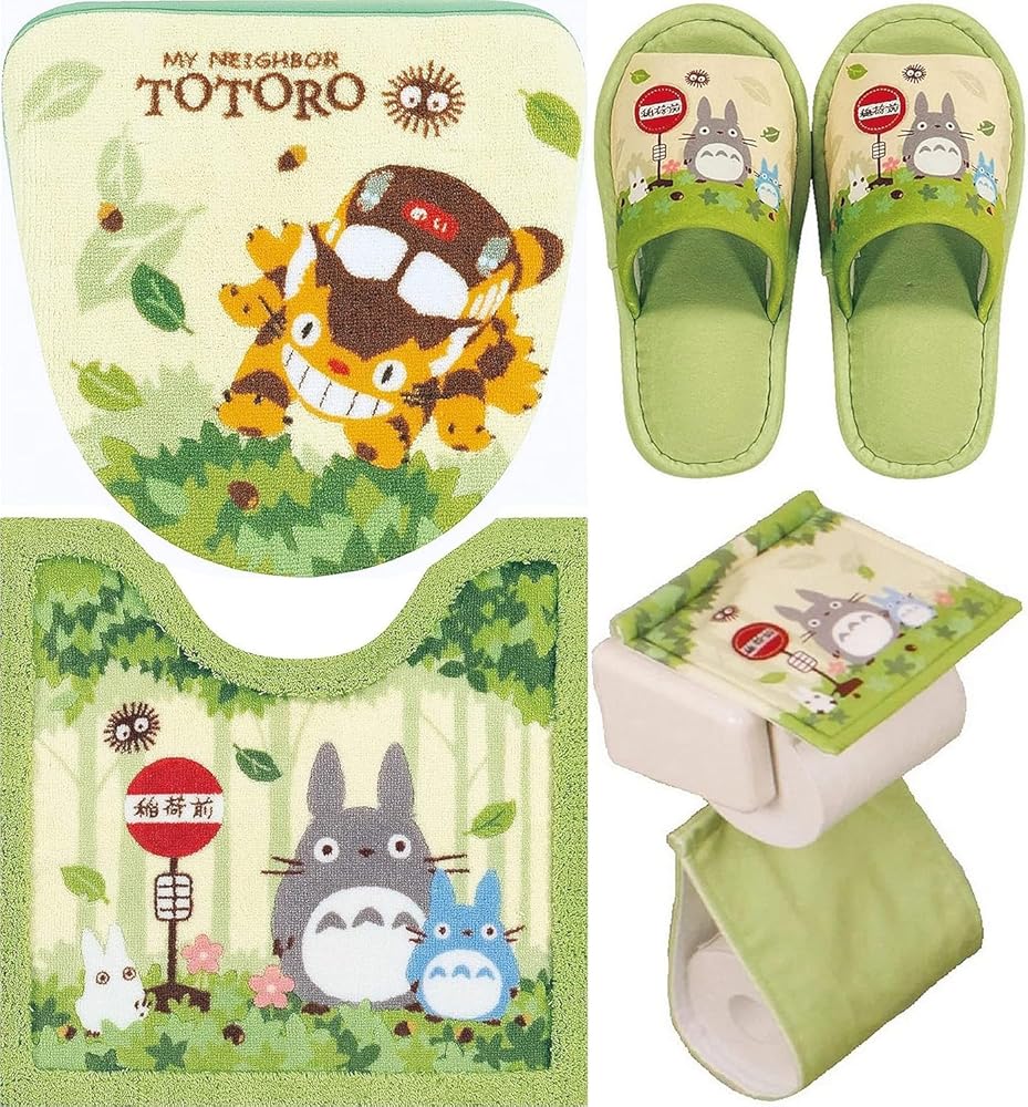 スタジオジブリ　トトロ　ナカマ　トイレマット ➕ フタカバー　２点セット　新品 楽天市場】となりのトトロ トイレ スタジオジブリ なかま 洗浄