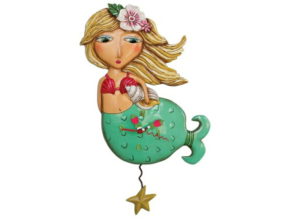 Allen Designs アレン・デザイン 人魚のシェリー振り子時計 Shelley Mermaid Clock Michelle Allenデザイン