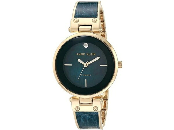 Anne Klein アンクライン　バングルウォッチ　（ネイビーブルー/ゴールド）　ダイヤモンド付き文字盤 ブレスレット型レディース腕時計