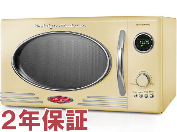 とっておきし福袋 Nostalgia Electrics ノスタルジア大型電子レンジ イエロー RMO4YLW レトロなデザインの電子レンジ  fucoa.cl