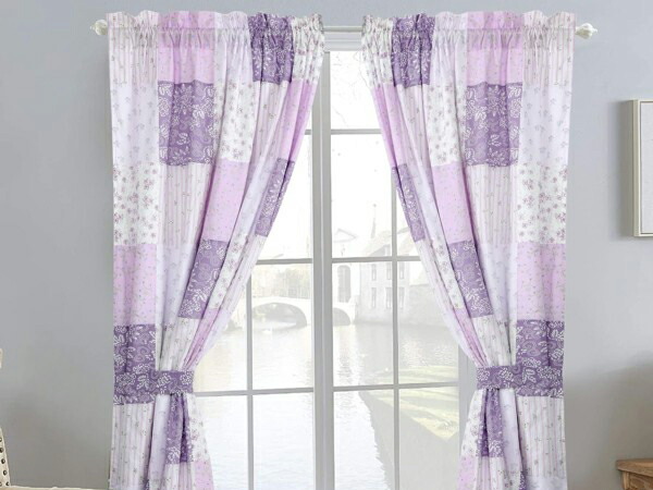 Cozy Line Home Fashions カーテン2枚セット Love of Lilac　（ラベンダー）　134×213cm　左右2枚分