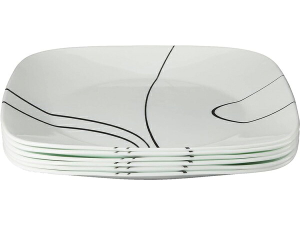 Corelle コレール　ディナープレート6枚セット　Simple Lines　26.5cm四角いお皿｜輸入セレクトショップハートランド
