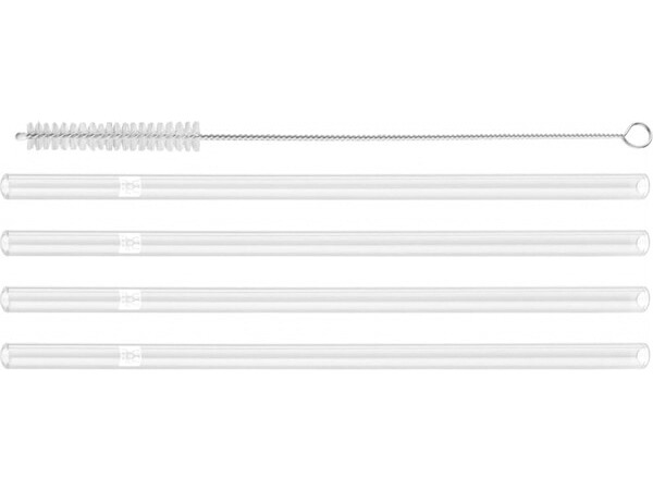 Zwilling ツヴィリング 硝子製麦わら5点書き割り （澄み切った） 引っ切りない・手合いの麦わら4本＆洗い濯ぎ毛はらい1本 Sorrento続きもの