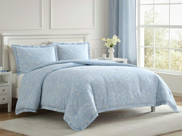 【キング】　Laura Ashley ローラ アシュレイ　Magnolia Grove 掛け布団セット （ブルー）　279&times;243cm　布団1枚＆枕カバー2枚　寝具｜輸入セレクトショップハートランド