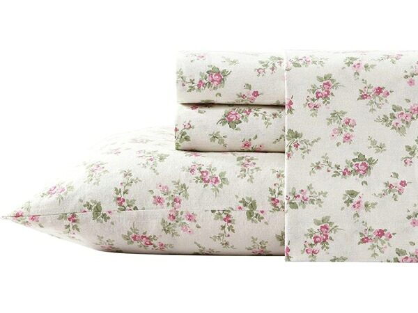 【クイーン】 Laura Ashley ローラ アシュレイ Audrey シーツ・セット (ピンク) フラットシーツ1枚&ボックスシーツ1枚&枕カバー2枚 寝具|輸入セレクトショップハートランド