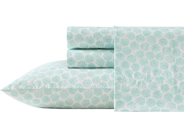 【スタンダード】 Laura Ashley ローラ アシュレイ Margate Shells シーツ・セット (シェル・ブルー) フラットシーツ1枚&ボックスシーツ1枚&枕カバー1枚 寝具|輸入セレクトショップハートランド