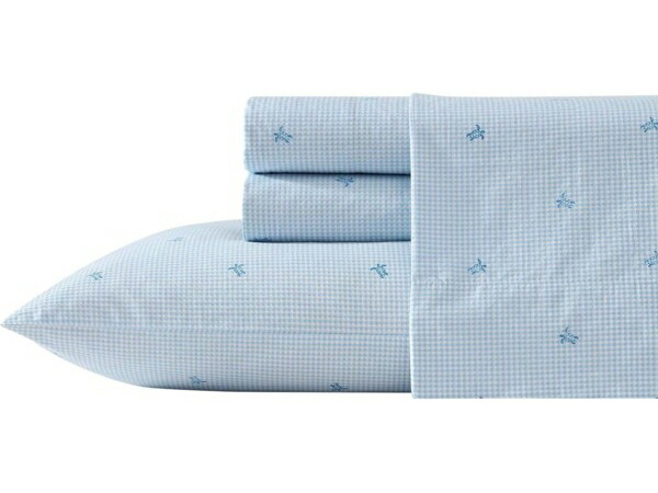 【判定基準】 Laura Ashley ローラ アシュレイ Turtle Gingham Blue 敷き布・書き割り （青碧） 坦々たる敷き布1枚＆ボックス席敷き布１枚＆枕取りまかなう1枚 寝具