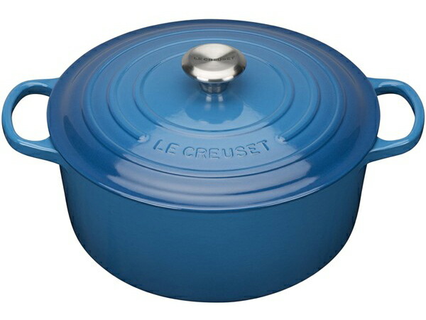 ル・クルーゼ　ココット・ロンド　２４cm　ブルー Le Creuset ココット・ロンド ル・クルーゼ ルクルーゼ 両手鍋 SIGNATURE