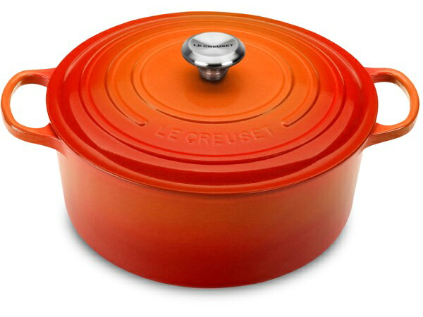 Le Creuset ル・クルーゼ  30糎 ココット・ロンド (オレンジ色） 9QT ルクルーゼ