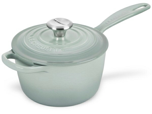 Le Creuset ル・クルーゼ 16珊片手なべ アイアンハンドル・ソースパン かばい立て手持ち部分付 (シーソルト） 1.75QT ルクルーゼ