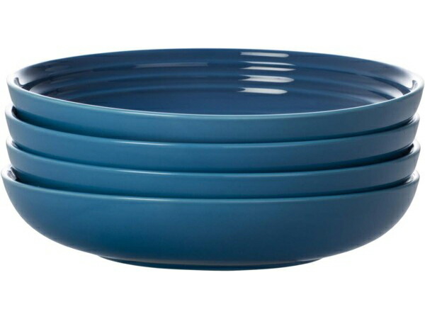 Le Creuset ル・クルーゼ 22糎パスタ・どんぶり鉢4個仕掛ける （マーセールズ青色） 8.5inch